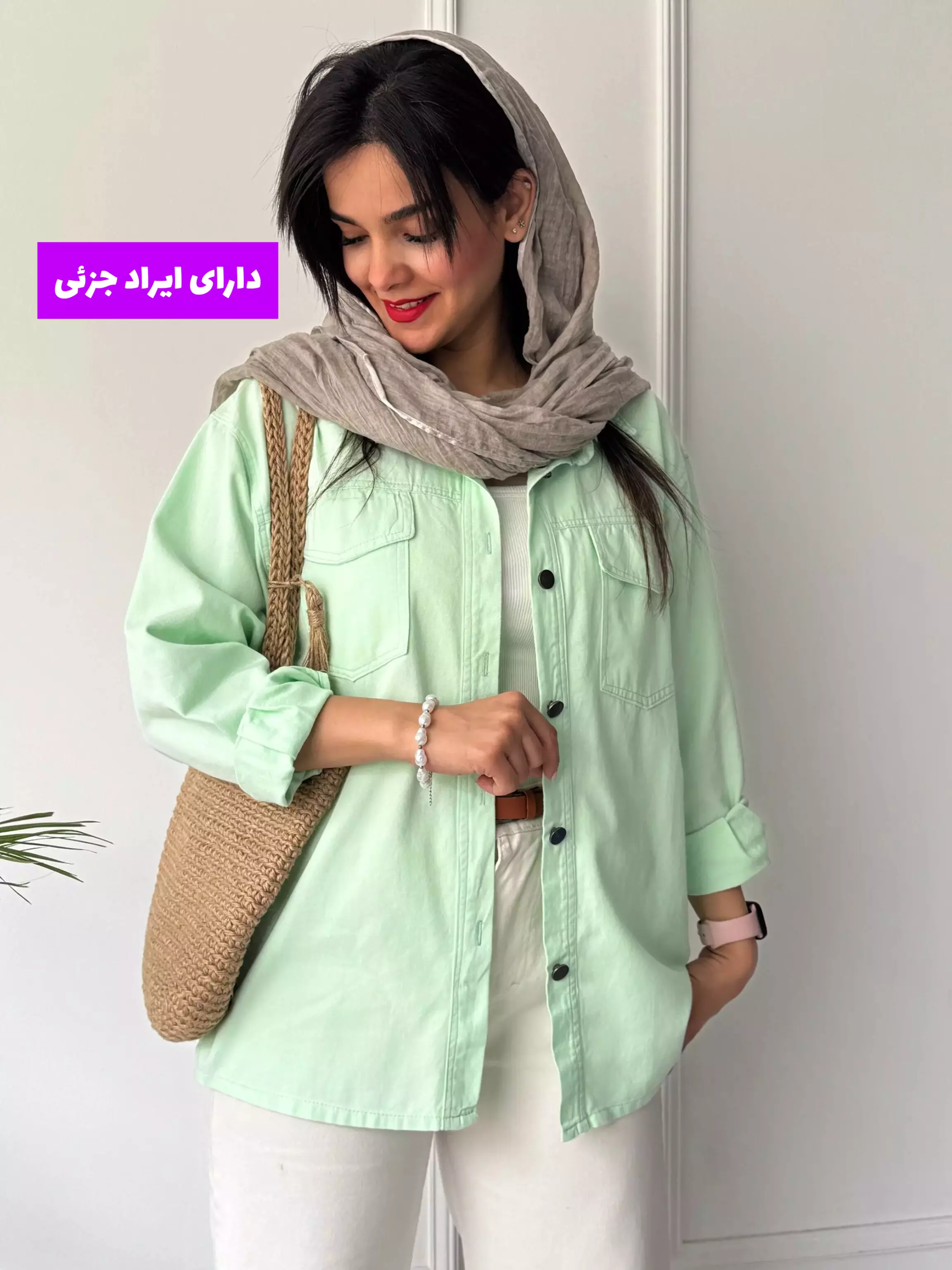 مانتو کتان نور ( دارای ایراد جزئی )